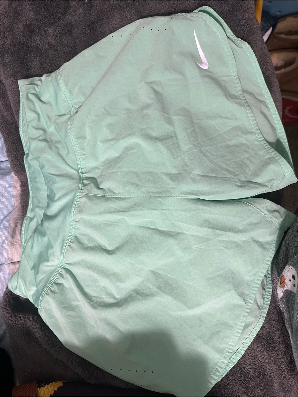 Nike Women's Mint Athletic Running Shorts in Light Green